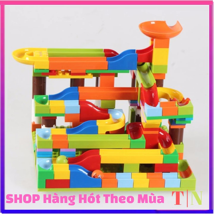 Bộ xếp hình cầu trượt thả bi 206 PCS - Rèn luyện tư duy sáng tạo cho bé
