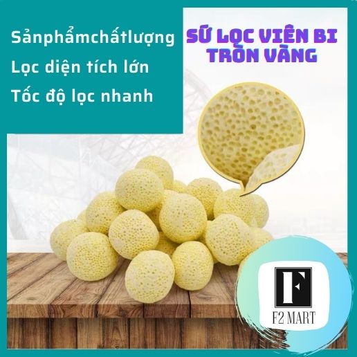 Vật Liệu Lọc Sứ Bi Tròn Vàng 100Gr