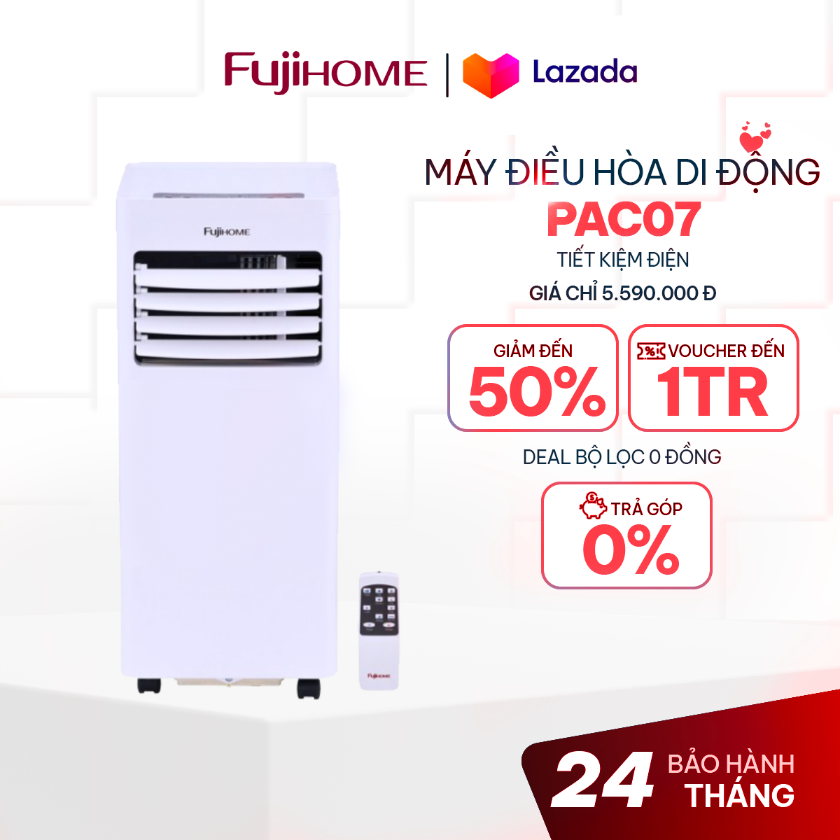 Máy lạnh đứng di động 12.000btu fujihome điều hoà di động mini