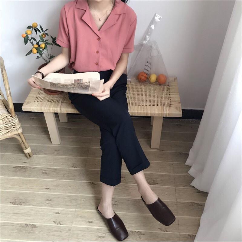 Áo sơ mi voan cổ vest