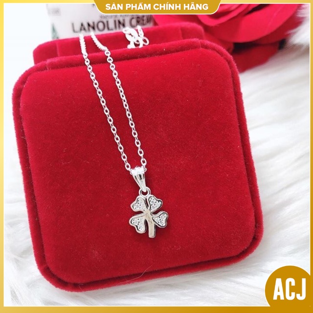 Dây chuyền nữ bạc thật cỏ 4 lá mẫu mới đẹp- ACJ gian hàng chính hãng cam kết Bạc chuẩn Chất lượng không lo đen xỉn