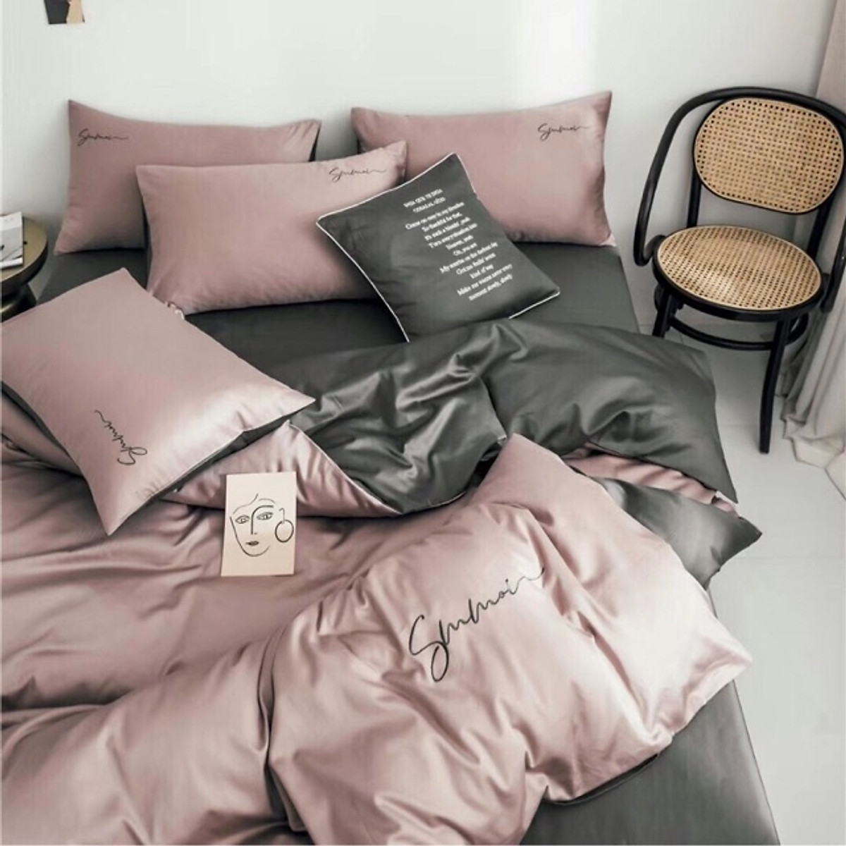 Bộ Chăn Ga Gối 4 Món Tencel Lụa 60s CAO CẤP CL-14 - 1m4