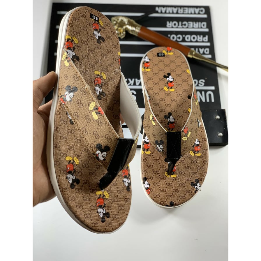 ( Kèm ảnh thật) Dép Tông Thời Trang In chuột Mickey 2 màu