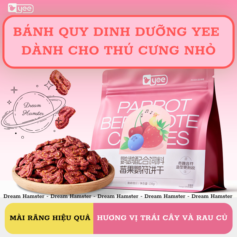 Bánh quy nốt nhạc dinh dưỡng ngũ cốc, trái cây và rau củ Yee dành cho thú cưng nhỏ