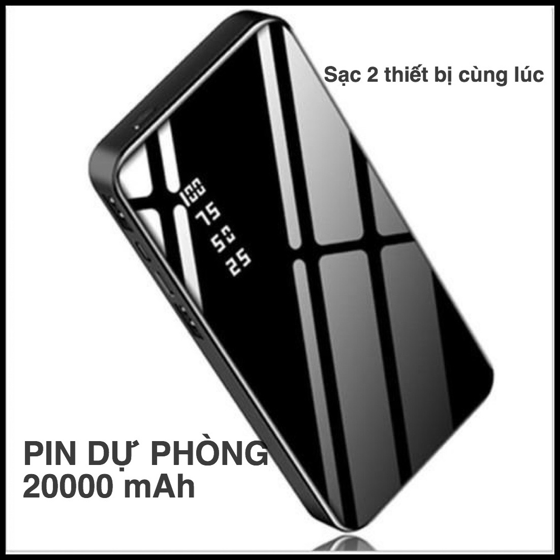[HCM]SS+20000mAh- PIN SẠC DỰ PHÒNG LCD TRÁNG GƯƠNG CƯỜNG LỰC - HỖ TRỢ SẠC NHANH 2 THIẾT BỊ ĐIỆN THOẠI CÙNG LÚC - PIN TRÂU SIÊU BỂN BỈ - AN TOÀN CHO MÁY