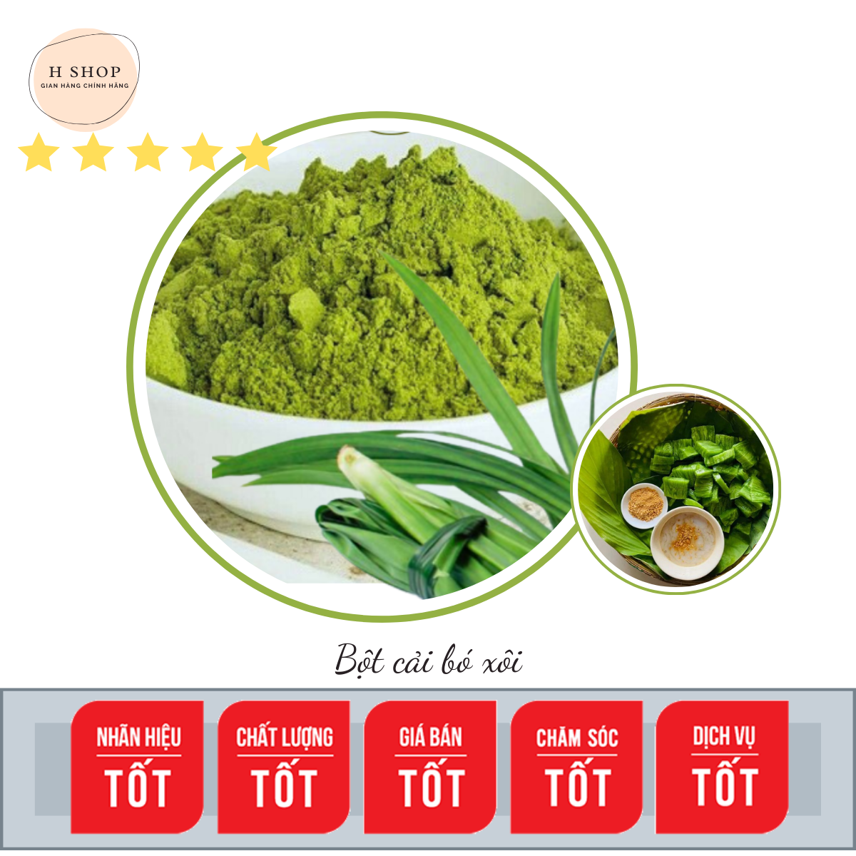 Bột lá dứa nguyên chất tạo màu và mùi thơm tự nhiên cho các món ăn, làm bánh - gói 20g, 50g, 100g