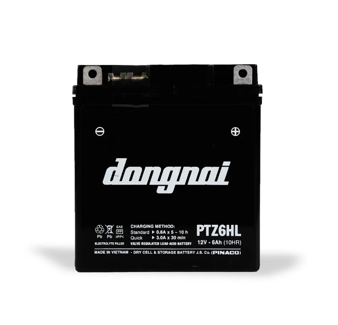Ắc quy khô miễn bảo dưỡng đồng nai ptz6hl | 12v - 6ah