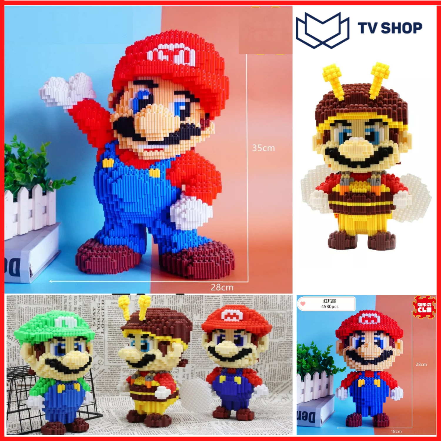 Đồ chơi lắp ráp Mario Ong Vàng mô hình lắp ráp nhân vật mini 3d quà tặng cho bé