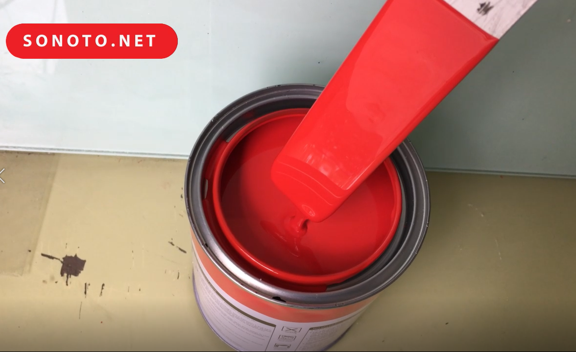 Sơn ô tô màu đỏ tươi 1k Auto paint đóng lon 1kg