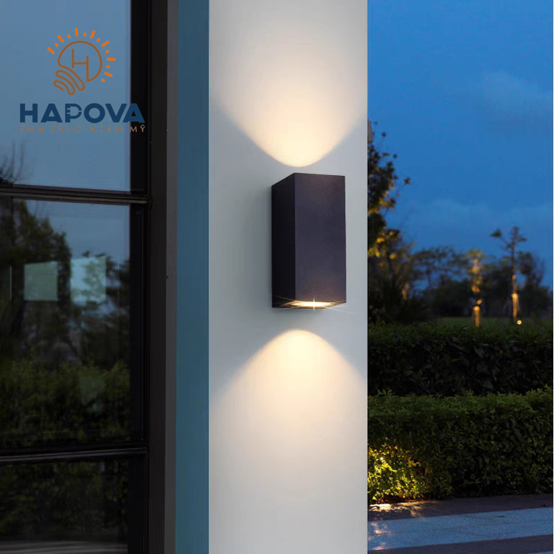 Đèn gắn tường, đèn hắt 2 đầu ngoài trời Chống nước ngoài trời HAPOVA MIKIAS 5769