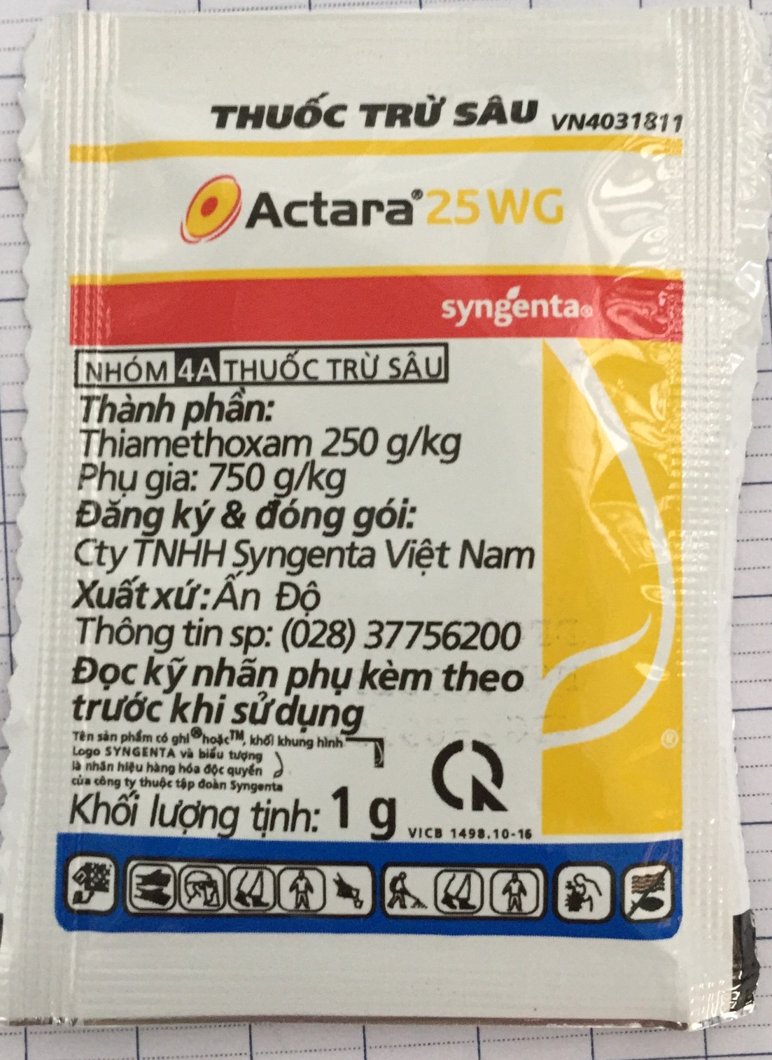 Combo 10 gói - Thuốc trừ bọ trĩ, bọ rầy, rệp sáp cho hoa hồng, cây cảnh Actara 25WG - chính hãng Syngenta (1g)