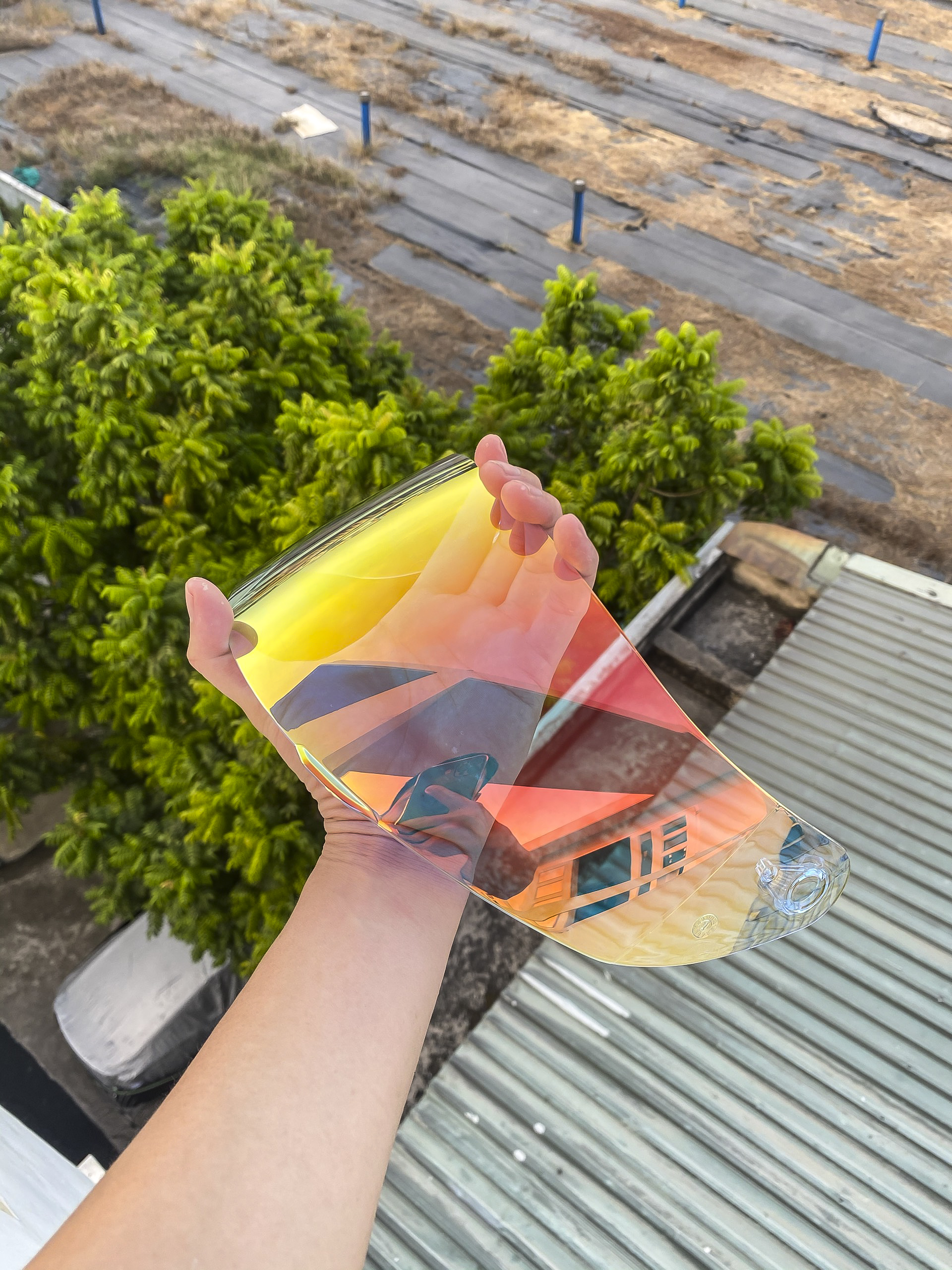 Kính Revo cam vàng gắn nón ROYAL M138, M138B, M137, M179 và ROC 03 ROC 05