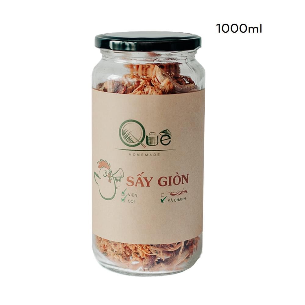 Hủ thuỷ tinh tròn trụ/ hủ trơn 380ml- nắp thiếc