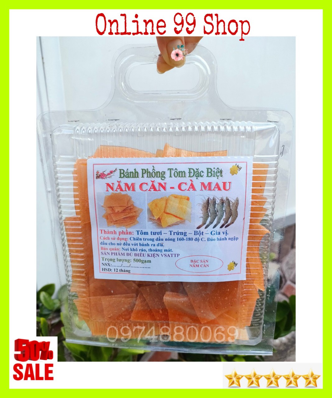 (FREESHIP) 1Kg bánh phồng tôm CÀ MAU LOẠI ĐẶT BIỆT - ONLINE 99 SHOP