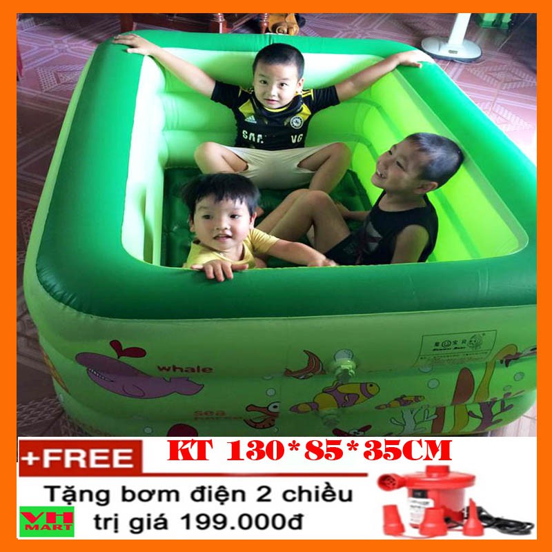 Bể bơi phao mini Summer Baby KT 130x85x35cm tặng kèm bơm điện