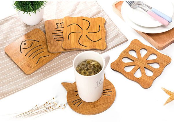 Miếng Lót Nồi Cách Nhiệt Gỗ Lõi Xanh chống ẩm Hình Ngộ Nghĩnh Dovaty