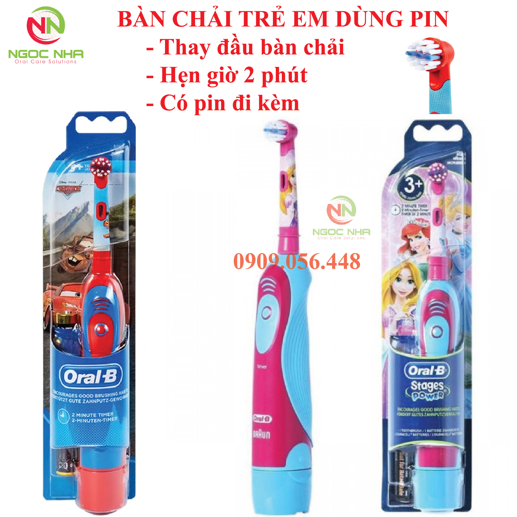 Bàn chải đánh răng trẻ em dùng pin Oral-B Stages Power DB4510K