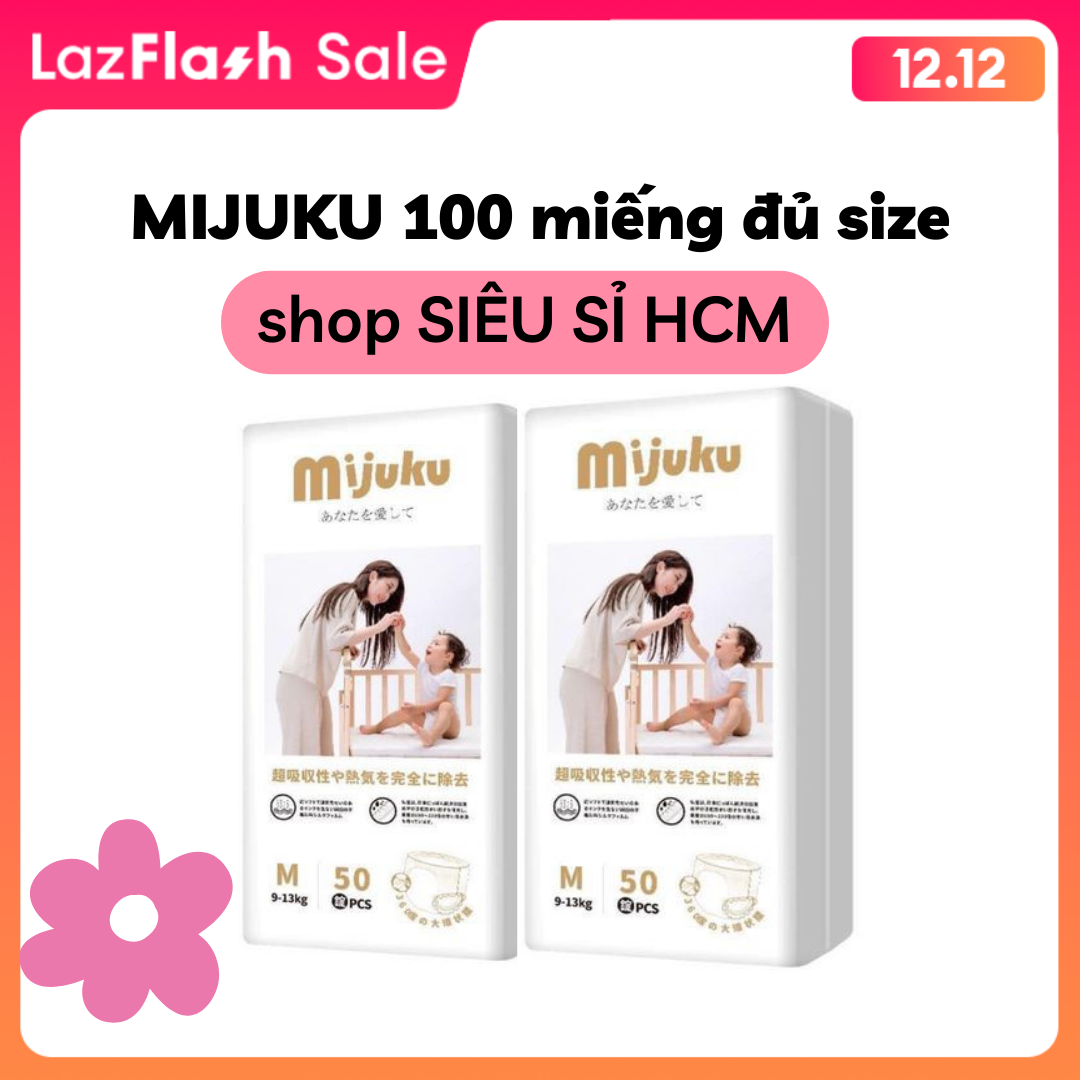 [COMBO 2 BỊCH] Bỉm quần Mijuku 2 bịch 100 miếng đủ size cho bé từ 3kg trở lên