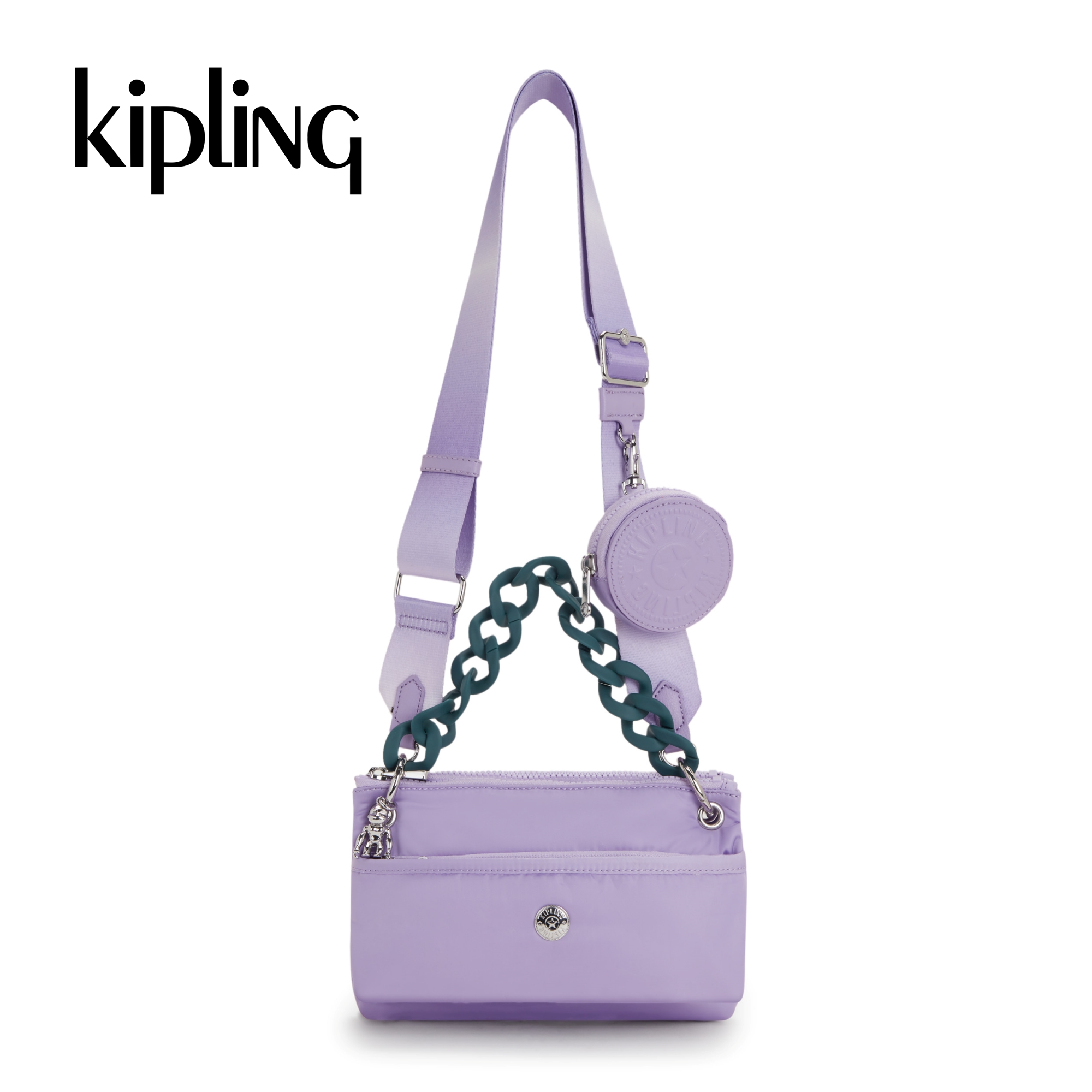 Kipling túi đeo chéo kimmie - vt ice lavender/ vt dark emerald - huki3562