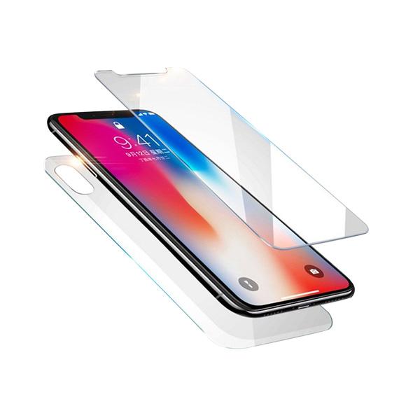 Bộ 2 kính cường lực full màn trong suốt gồm mặt trước và mặt sau dành cho Iphone X - Kèm ảnh thật