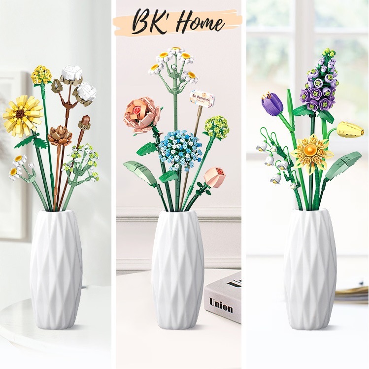 Bộ lắp ráp hoa, hãng Loz bộ xếp hình khối xây dựng bó hoa 2