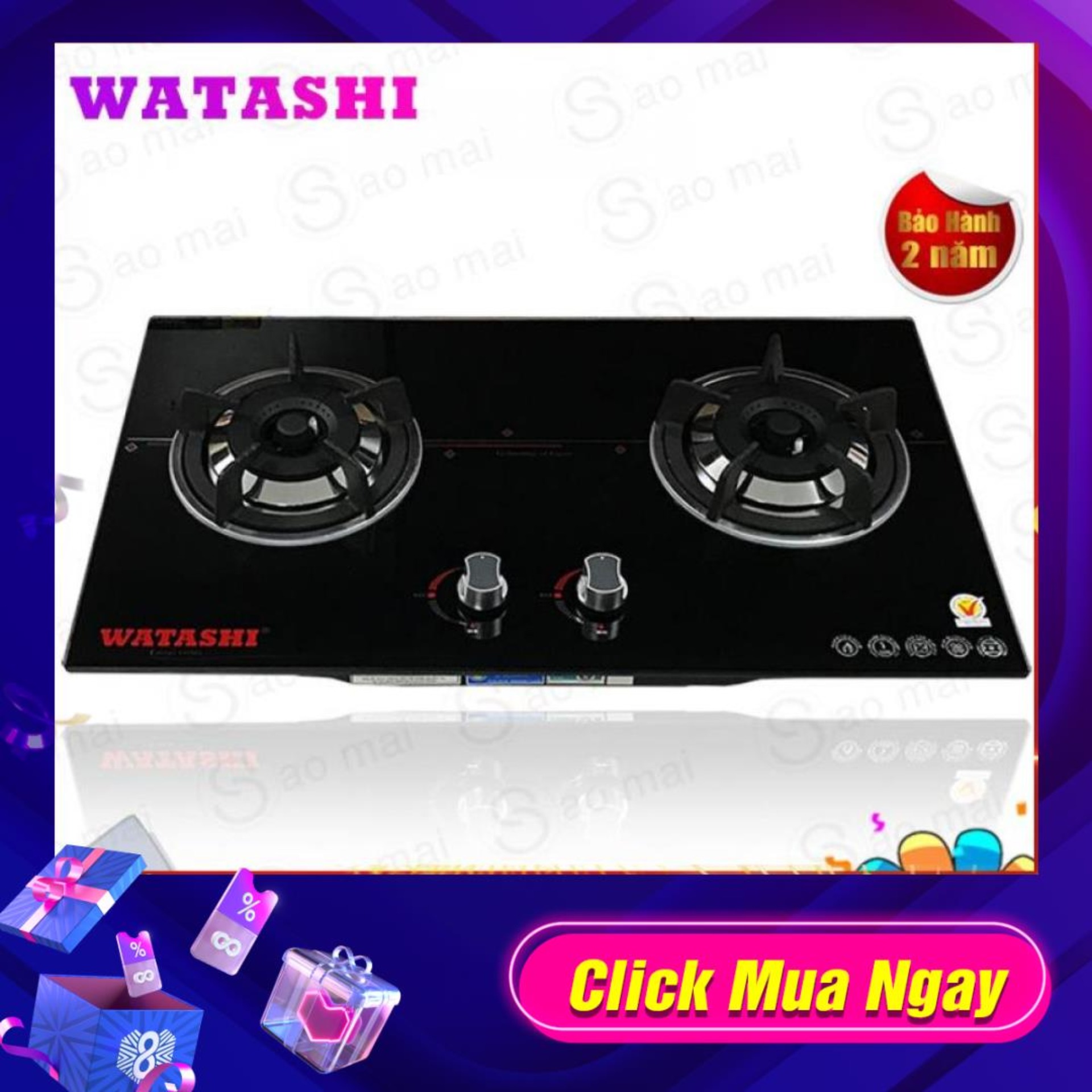 Bếp gas âm cao cấp watashi ba-08
