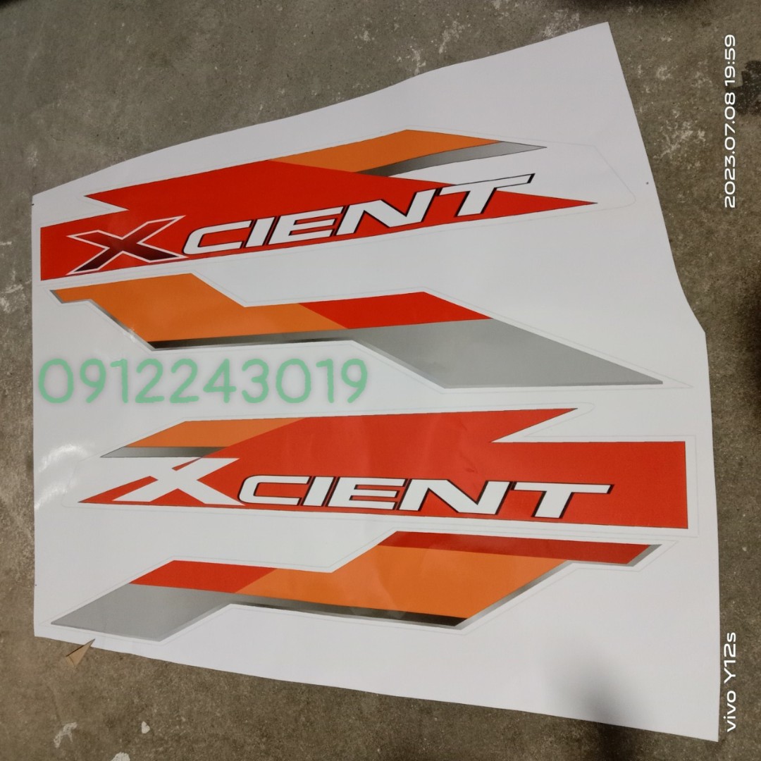 Cặp tem cửa Xcient dán xe tải, ô tô, xe ben