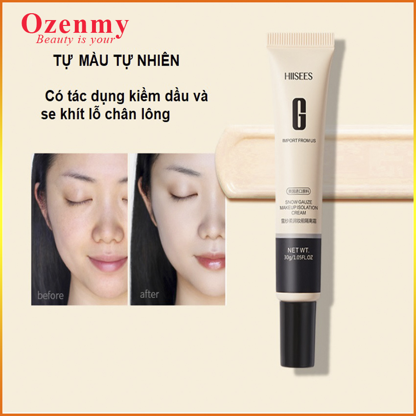 [YÊU THÍCH] Kem che khuyết điểm Hiisees kem lót che khuyết điểm mịn nhẹ kiềm dầu- Phiên bản mới - Qzenmy