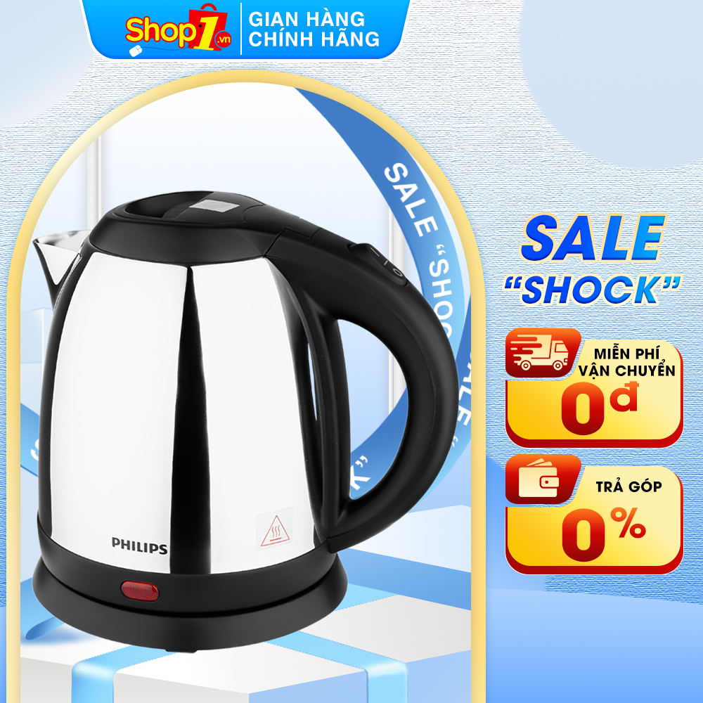 Bình siêu tốc philips 1.2 lít hd9303- tự ngắt khi nước sôi và khi cạn nước, lọc bã trà đèn hoạt động đế xoay 360 độ, công suất: 1800w dung tích: 1.2 lít chất liệu ruột bình: inox cao cấp 304 chất liệu vỏ bình: inox cao cấp 304