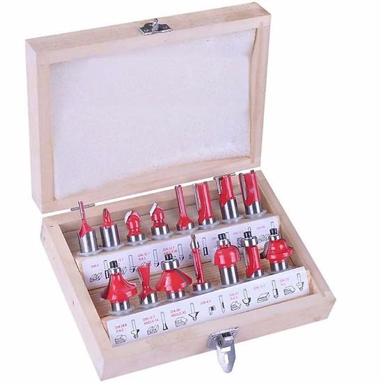 Mũi phay gỗ 15 chi tiết 12,7mm; Bộ mũi soi gỗ 15 chi tiết; Bộ phay; bộ mũi phay; bộ mũi router