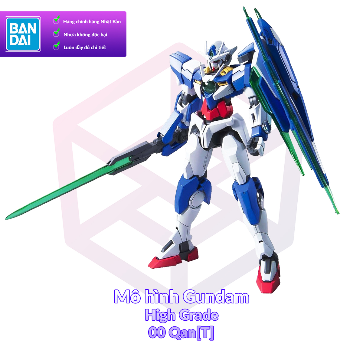 [7-11/12 VOUCHER 8%]Mô Hình Gundam Bandai HG 66 00 Qan[T] 1/144 Gundam 00 [GDB] [BHG]