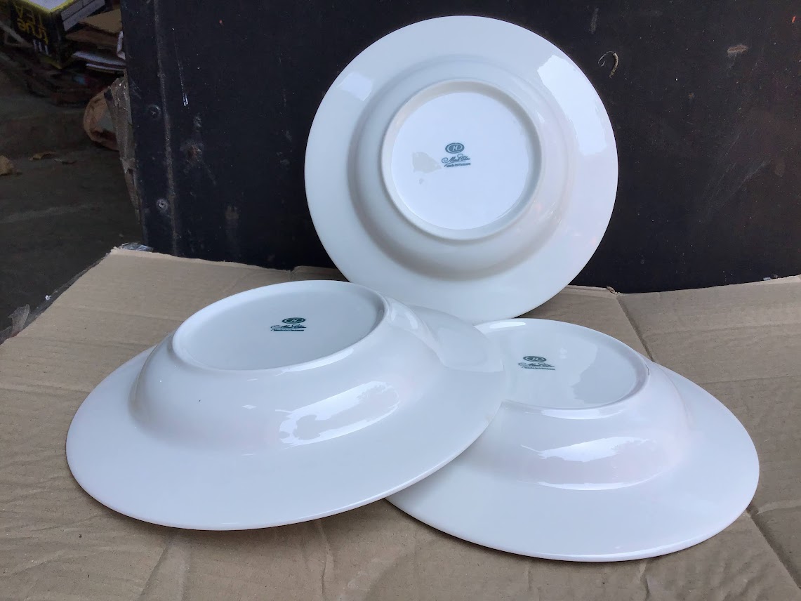 Freeship Max Combo 3 dĩa sứ trắng cao cấp sâu lòng - dùng ăn súp - Minh Châu 9inch