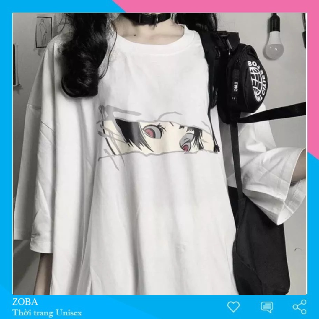 Áo thun nữ tay lỡ form rộng unisex ĐÔI MẮT, Áo phông nam nữ tay lỡ unisex phong cách Ulzzang