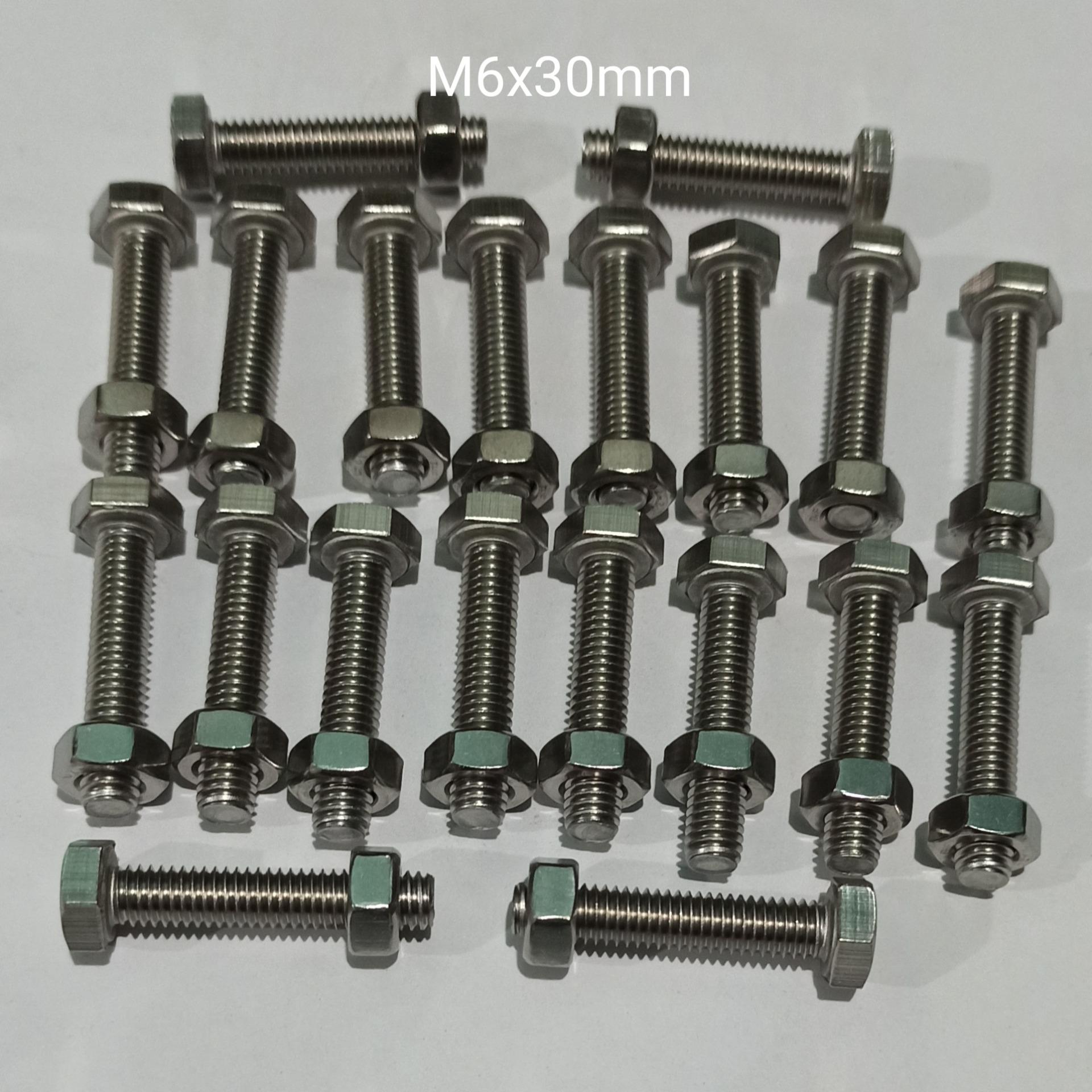 M6x30mm INOX 304 COMBO 20 Bu Long Con Tán ( 6 Li 3 Phân )