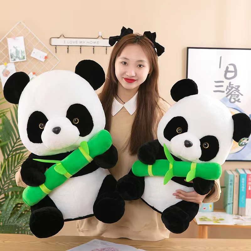 Gấᴜ bông gấᴜ trúc cầm cành trúc, panda ôm cây tre hàng đẹp lông mịn