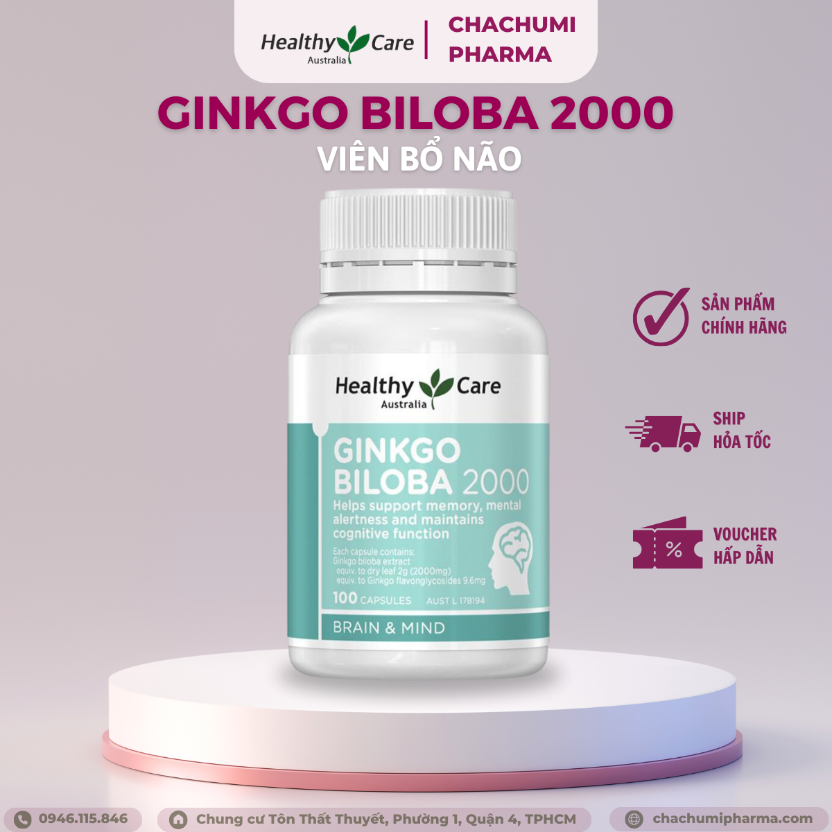 Viên bổ não Ginkgo Biloba 2000