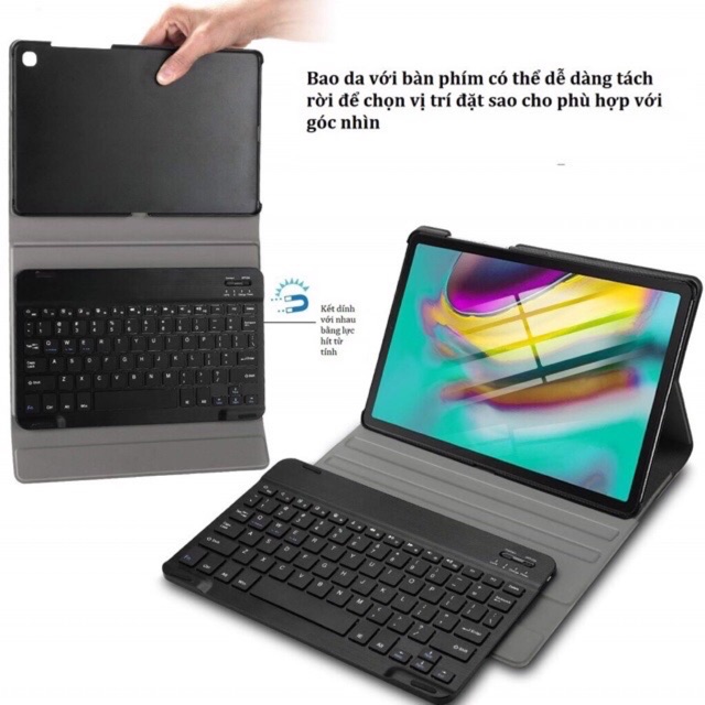 Bao da samsung tab a8 8inch t290,t295 2019 bàn phím bluetooth rời cao cấp