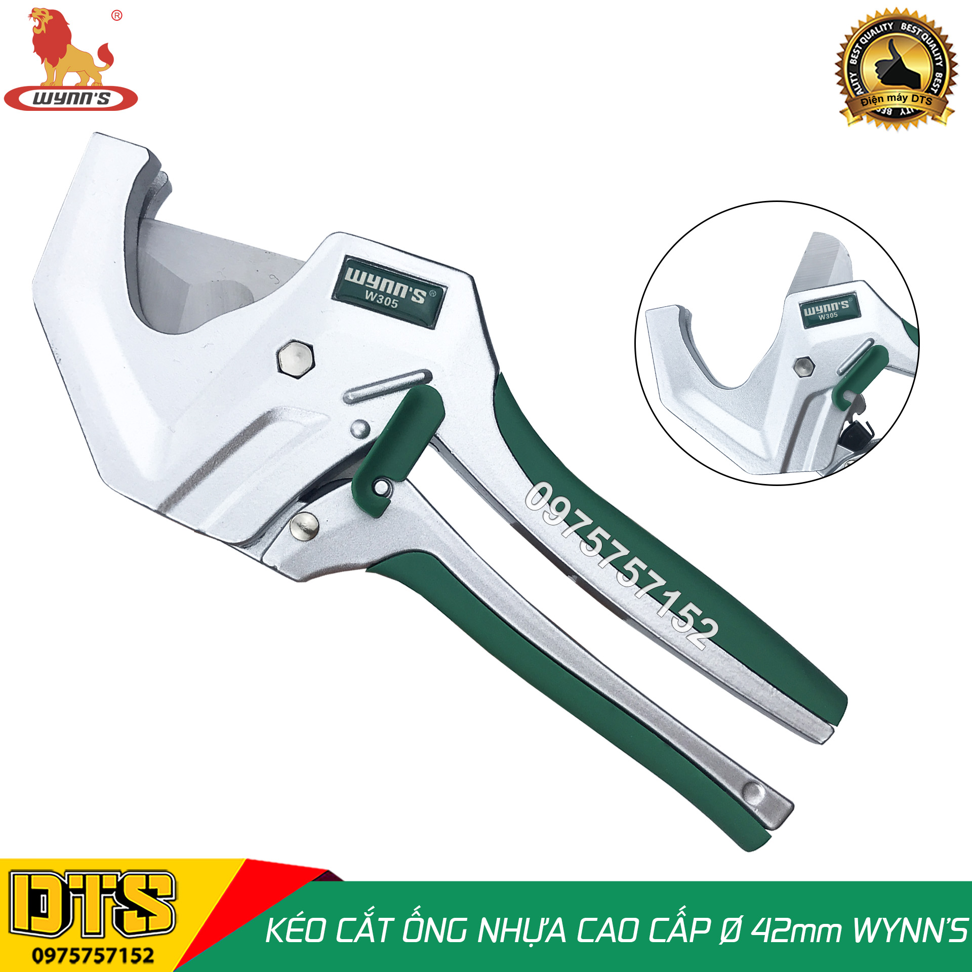 Kéo cắt ống nước trợ lực cao cấp WYNN’S, dao cắt ống nhựa PVC, PPR, PE 42mm, thép Mangan siêu sắc