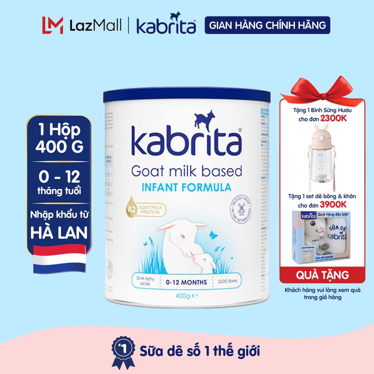 Sữa dê kabrita cho trẻ từ 0-12 tháng - lon 400g
