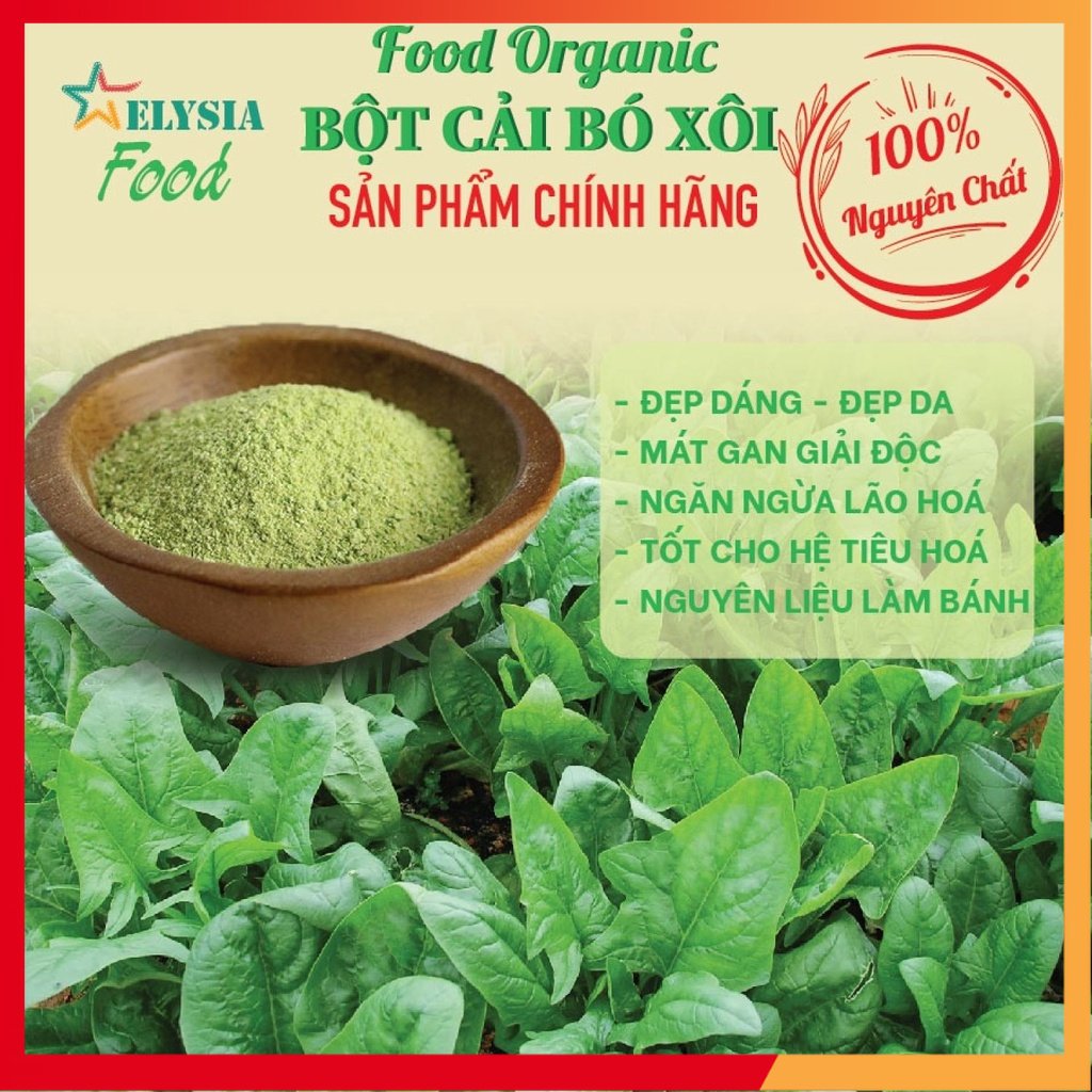 Bột Cải Bó Xôi Organic 100% nguyên chất đặc biệt bổ dưỡng ; .