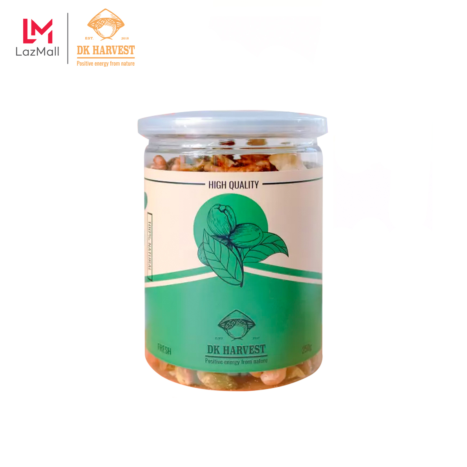 Hạt Mix 5 Loại 250g - mix các loại hạt dinh dưỡng Dk Harvest (Dẻ Cười + Hạnh Nhân + Hạt Điều + Óc Chó Vàng + Macca ) - hạt dinh dưỡng nhập khẩu, ăn vặt giảm cân, ngũ cốc giảm cân