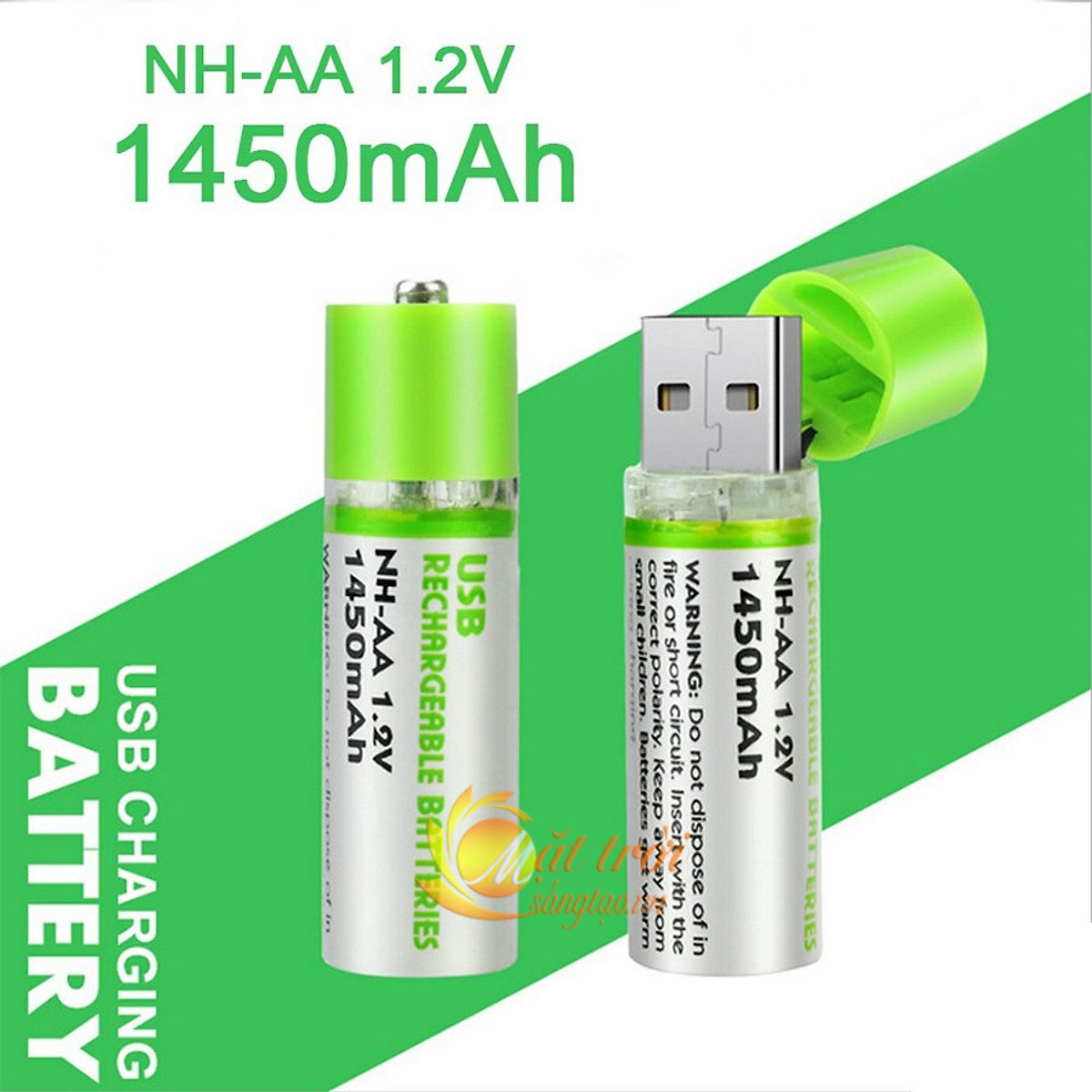 Pin tiểu AA 1450mAh tự sạc cắm cổng USB -