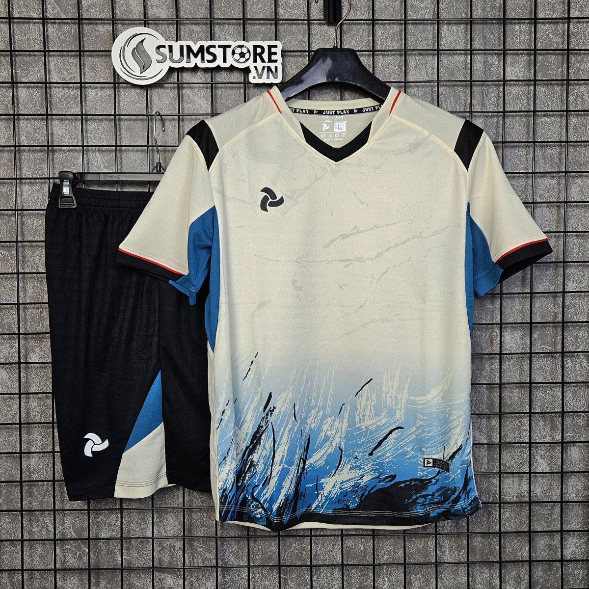  Áo Thể Thao Cao Cấp JSX Kem- Áo Bóng Đá Không Logo Cao Cấp 