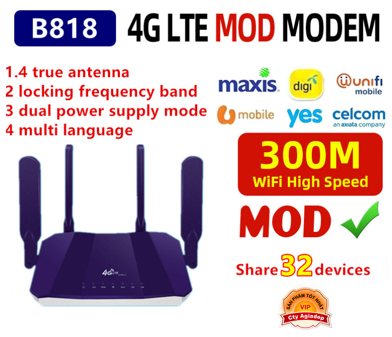 Cục phát wifi 3G 4G lắp SIM tiết kiệm hơn internet cố định Model818 Giormani