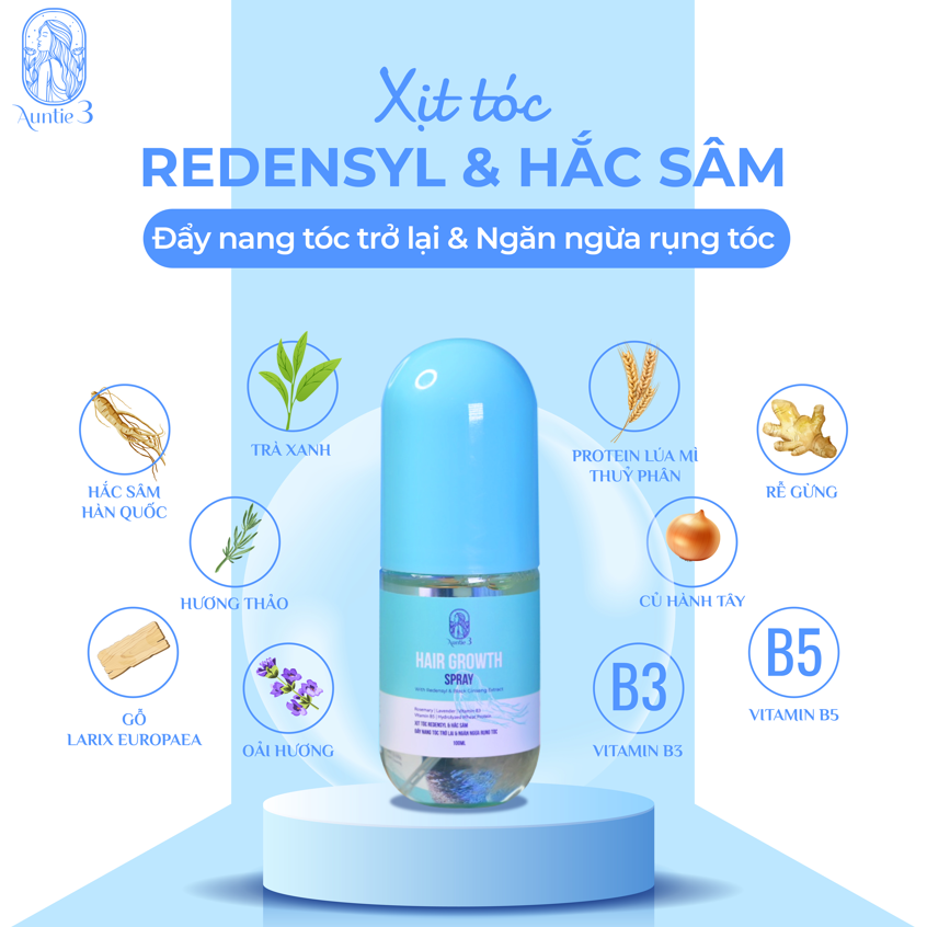 Xịt tóc redensyl & hắc sâm