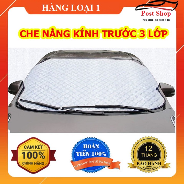 Tấm bạt che chắn nắng kính lái ô tô, hàng dày phản quang 3 lớp chống nóng cách nhiệt cho xe - Phù hợp với mọi xe