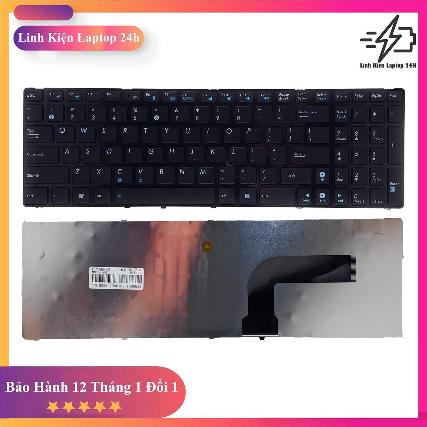Bàn Phím Laptop ASUS K53 K53SJ K53SD K53SK K53SM K53SV K53TK P52 P52F
