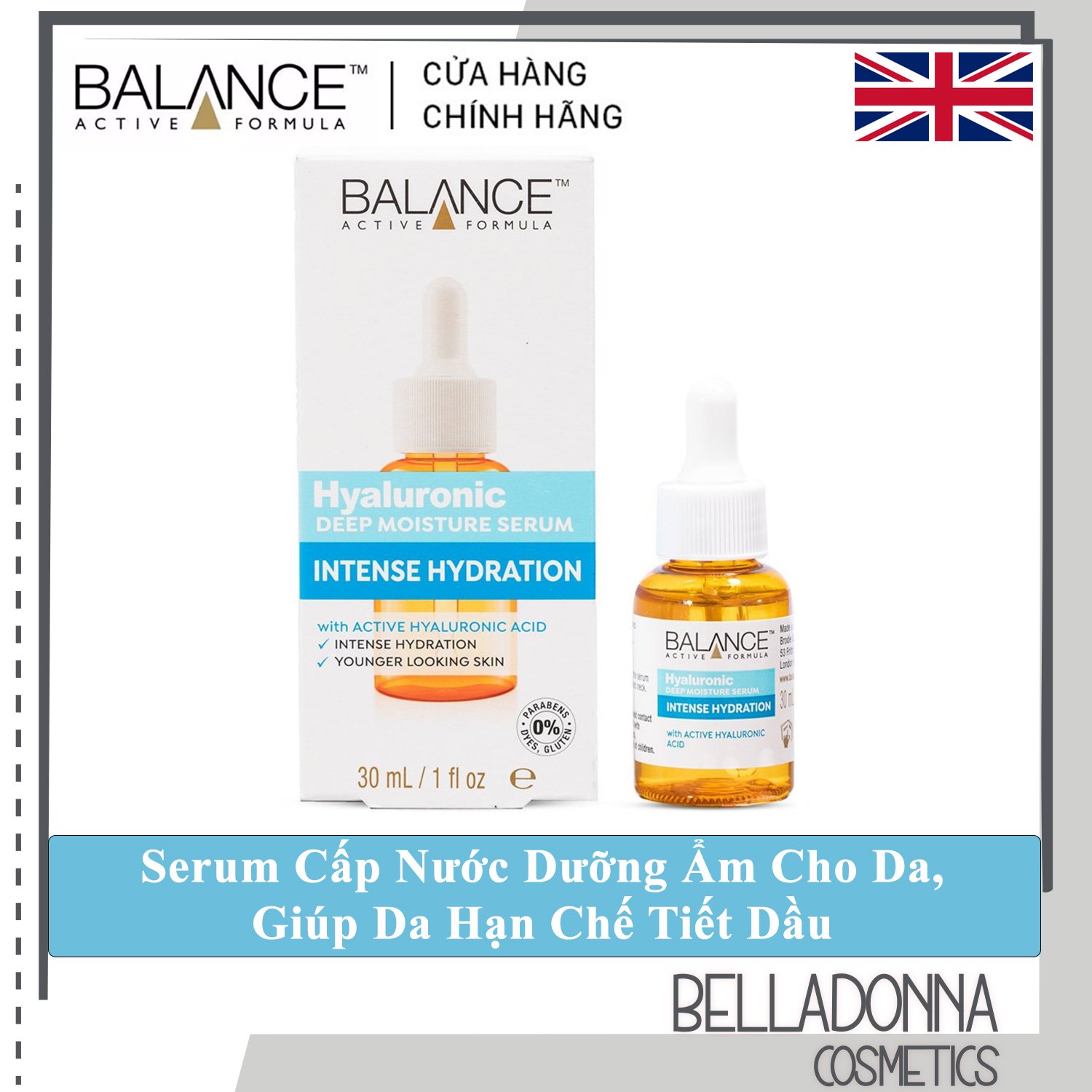 [HCM] Tinh Chất Cấp Nước Dưỡng Ẩm Balance Active Formula Hyaluronic Deep Moisture Serum 30ml