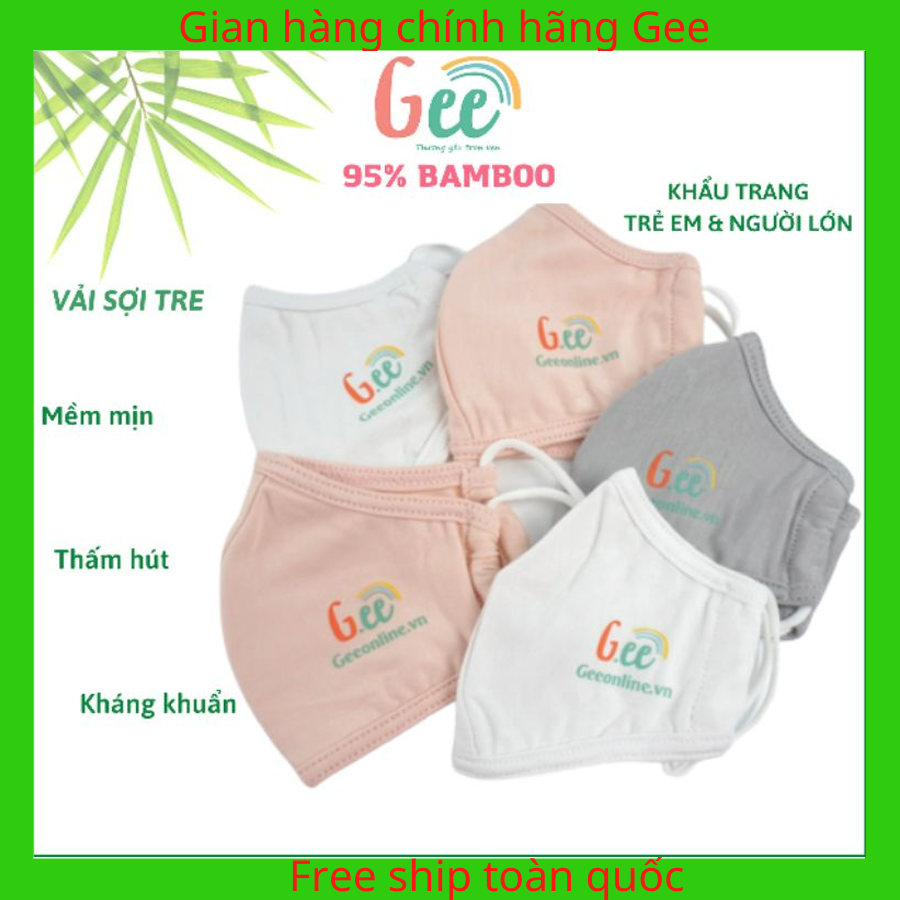 Khẩu trang vải cho bé cao cấp Gee vải sợi tre mềm mịn kháng khuẩn khẩu trang chống tia UV
