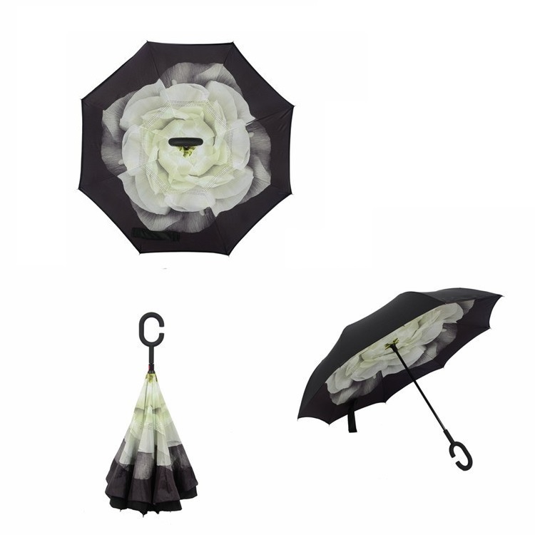 Ô dù đa năng mở ngược chuyên dùng cho ô tô (Hoa nở)